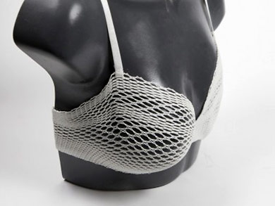The Algorithmic Lace post-mastectomy bra uses 3-D weaving to conform to cancer survivors' bodies.