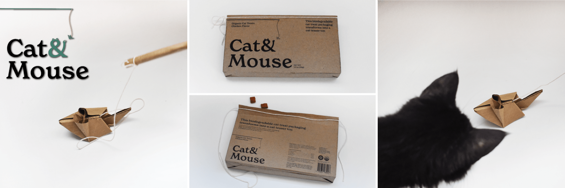Photos of a box and cat toy