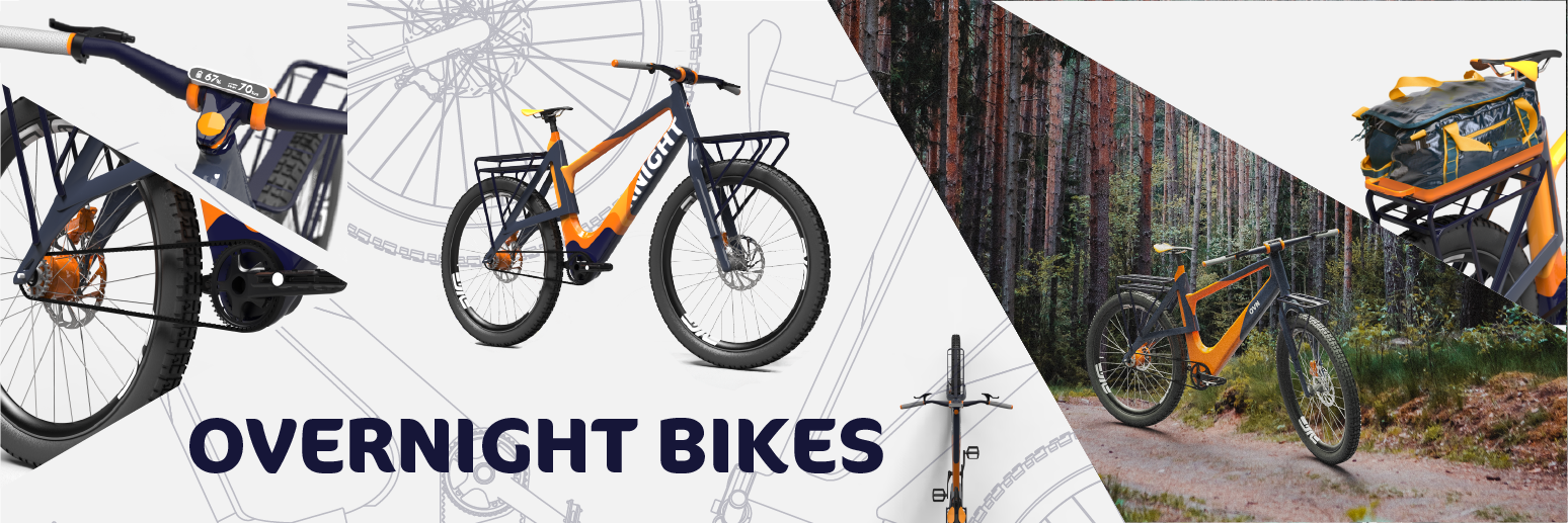 Several renders of a mountain bike