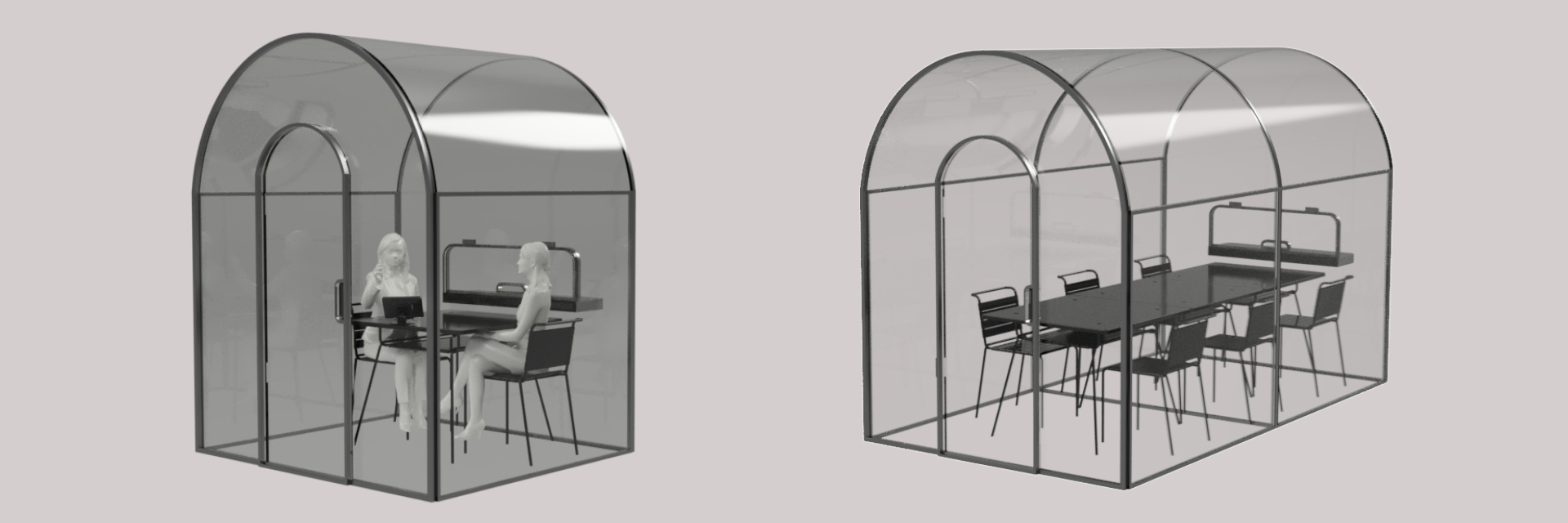Renders of a restaurant pod device