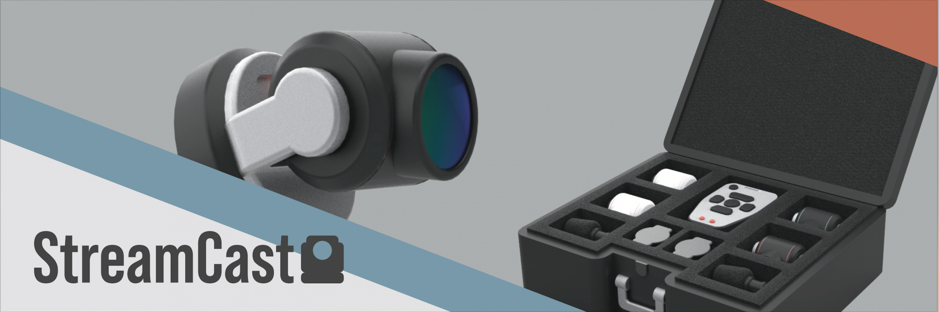 Renders of a camera and case full of tools. 