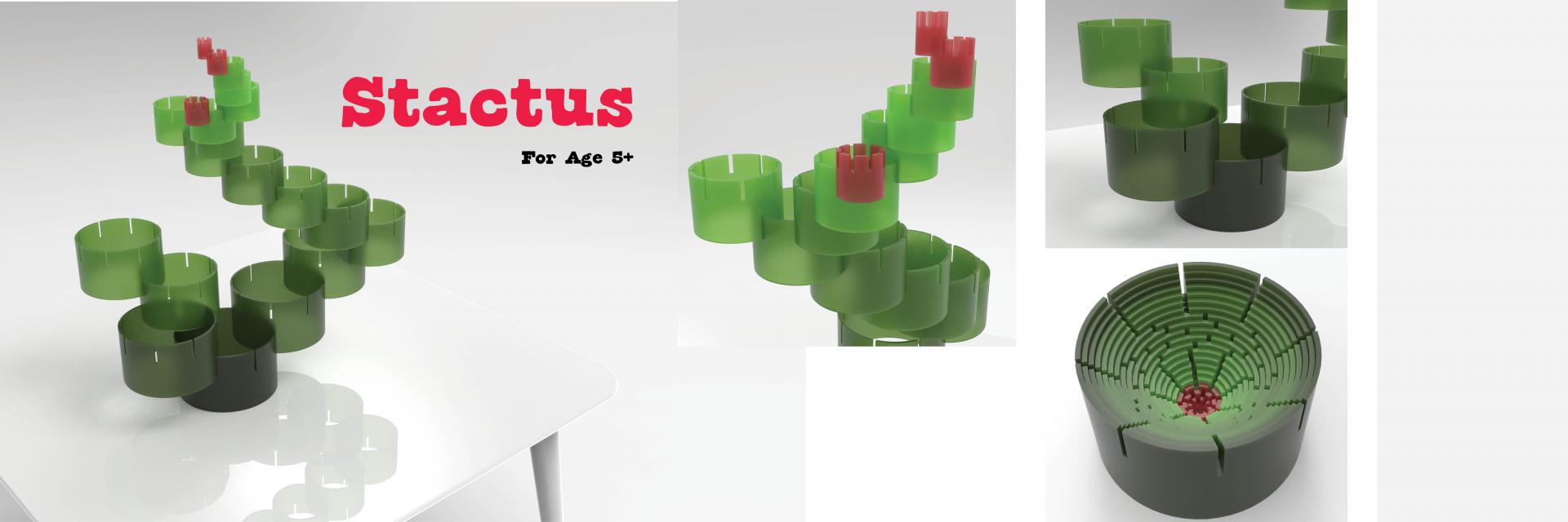 Renders of a colorful cactus toy