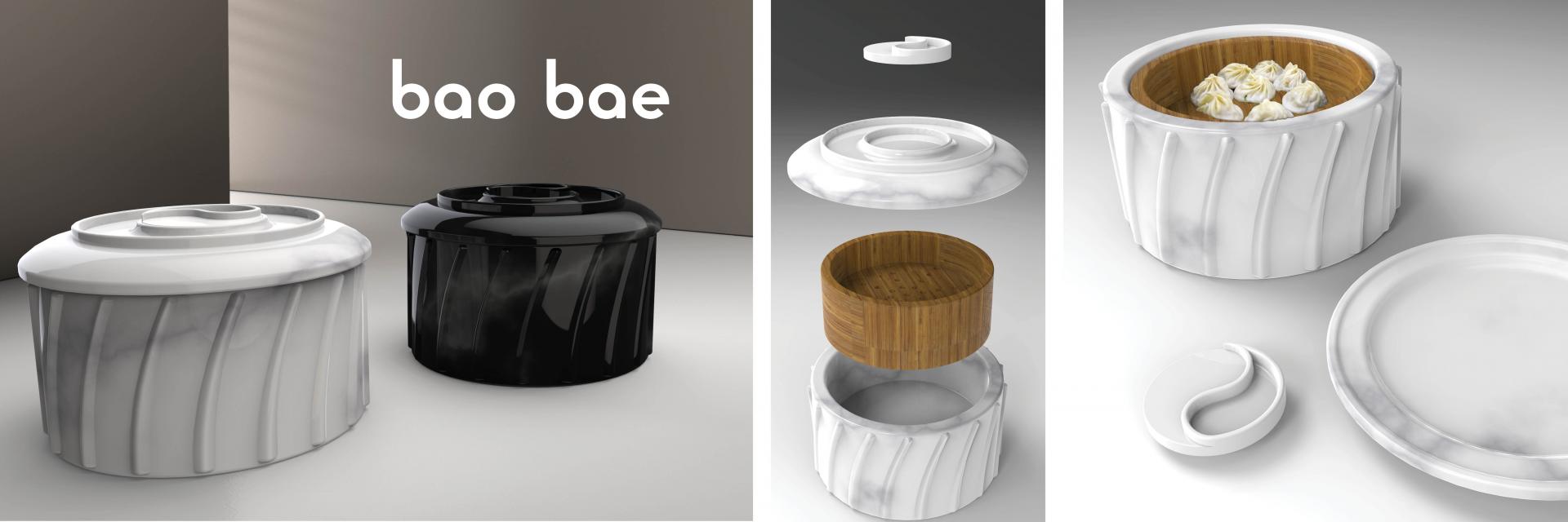 Renders of a large cylindrical dish set