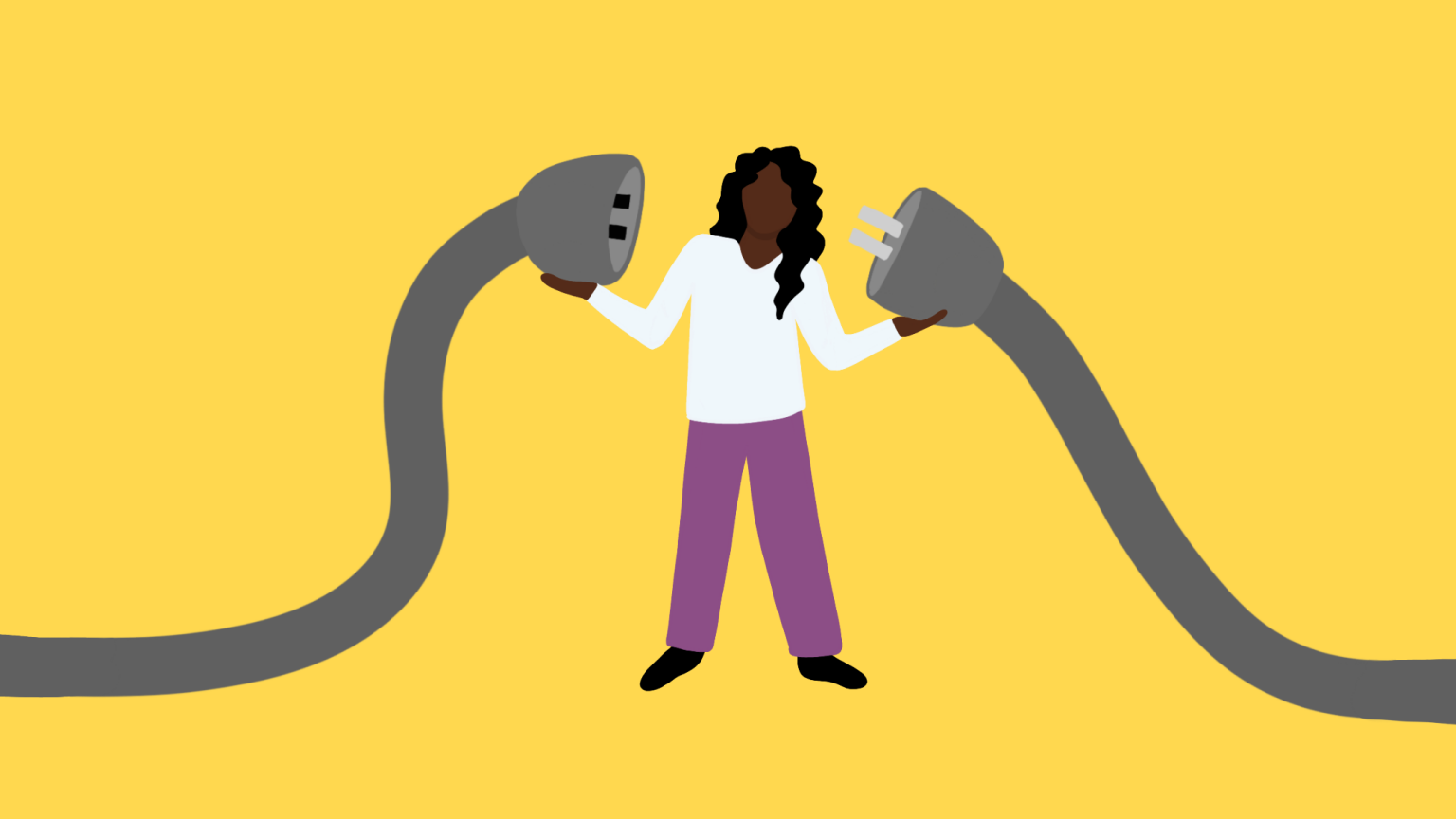 illustration of person holding a power cord