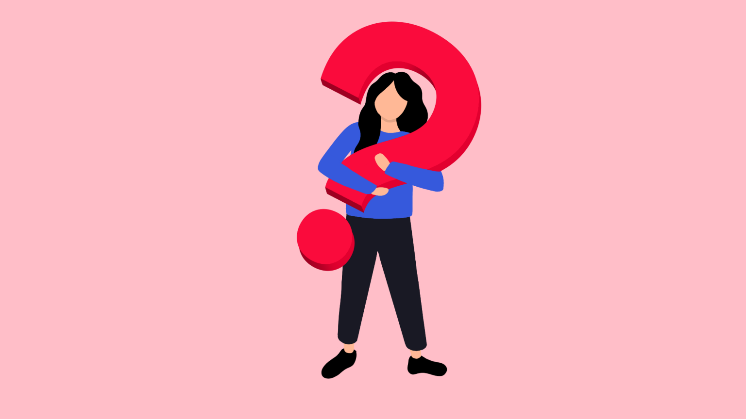 illustration of person holding a question mark