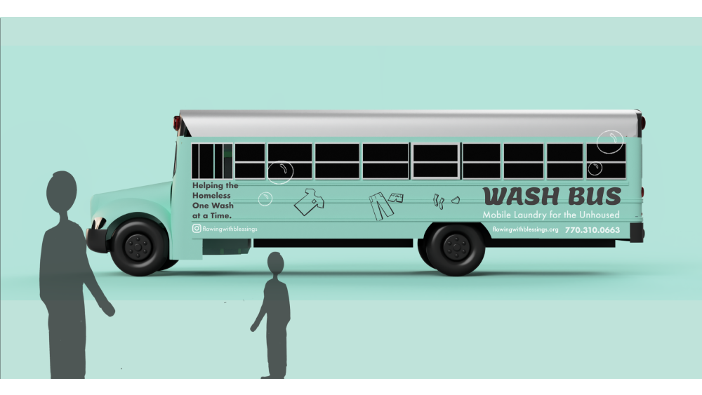 student project: wash bus for the unhoused to enable them to wash their clothes