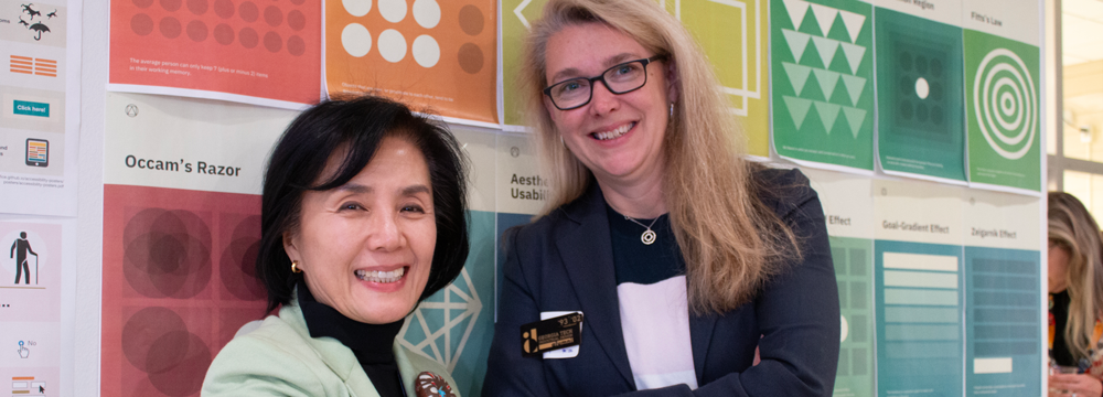 EunSook Kwon, Chair of the School of Industrial Design, and Michelle Berryman, part-time instructor.