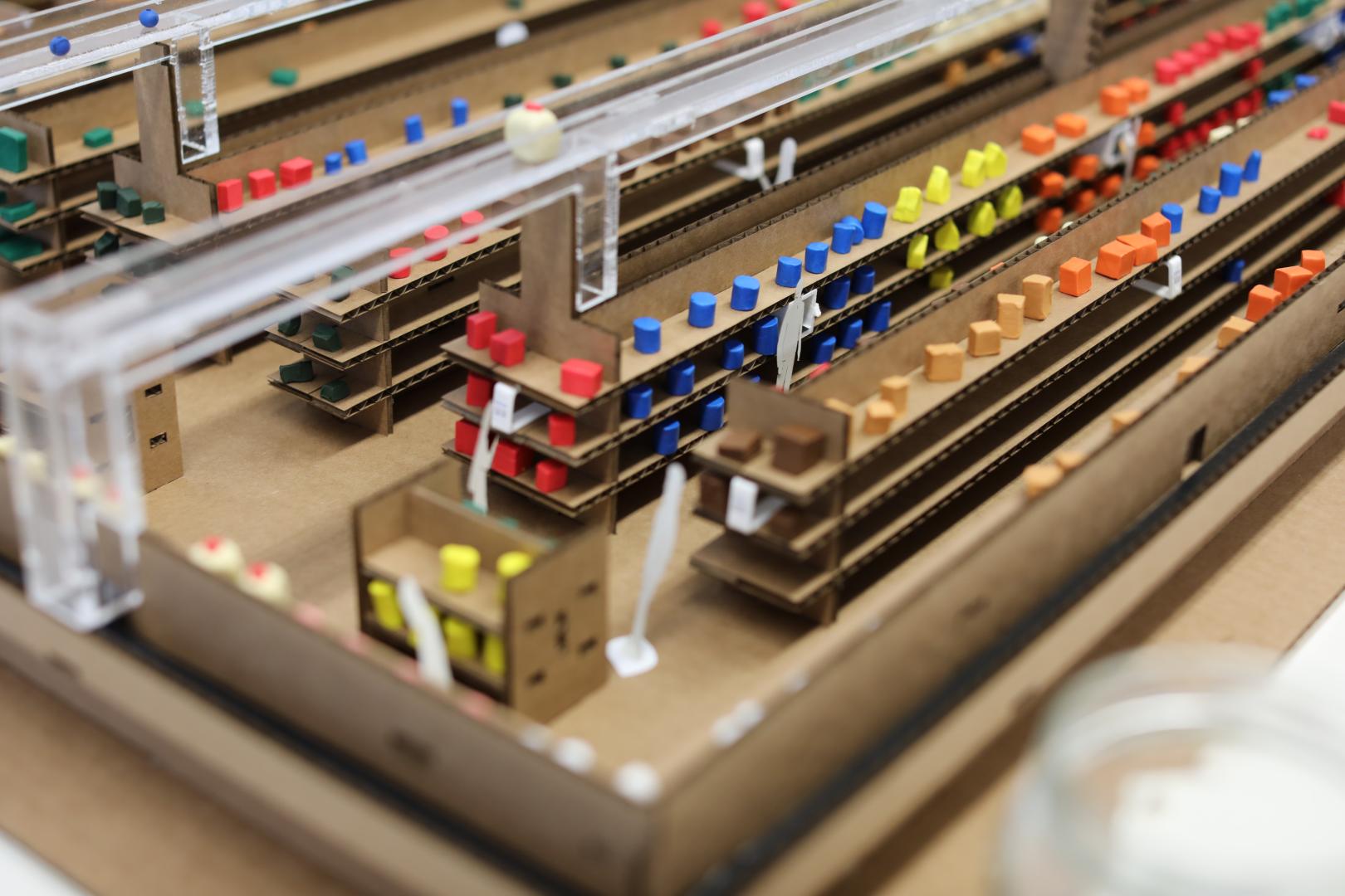 Model of a miniature grocery store