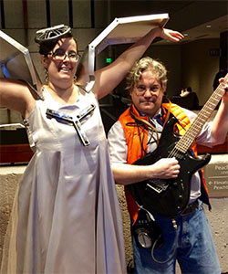 Aaron Lanterman and his wife cosplay 'Back to the Future'